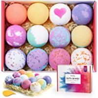 Homasy 12 Piezas Bombas de Baño- Set de Regalo de Bomba de Baño de con Aceites Esenciales Naturales- Manteca de Karité…